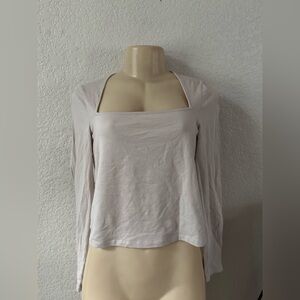 H&M Off-White Long Sleeve Top blouse classy elegant long sleeve - square